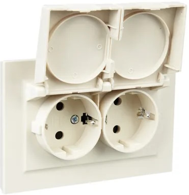 

Розетка IEK BR-R26-16-44-K10-F 2-м СП BRITE РСбш12-3-44-БрКр 16А в сборе IP44 с крышкой бежевая, BR-R26-16-44-K10-F