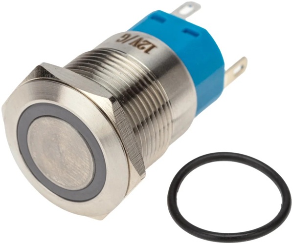 

Кнопка Rexant 36-3423 антивандальная диам. 19 12В(LED) Фикс (5с) OFF-ON/ON-OFF подсв/зеленая, 36-3423