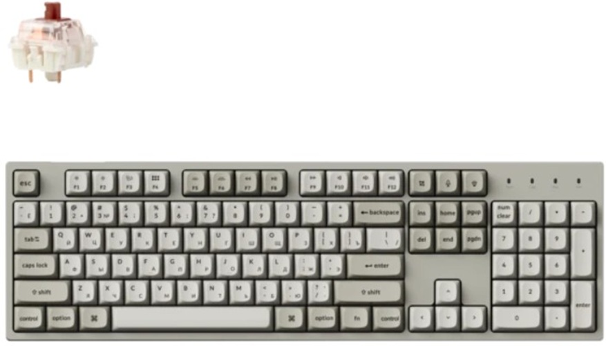 

Клавиатура Keychron C2 Pro C2PX-M3-RU механическая, 104 клавиши, цвет Retro, переключатели Super Brown, C2 Pro