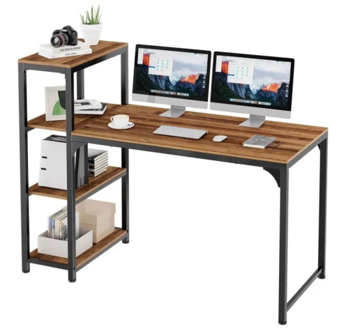 Изображение товара Стол компьютерный Eureka ZX-SH140A-RW с тумбой и полками