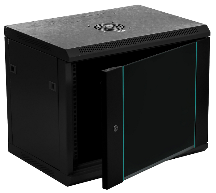 

Шкаф настенный 19", 6U W&T C066045BWTWOF 600x450 мм, дверь стекло, цвет чёрный, без вент., C066045BWTWOF