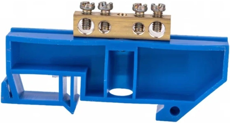 

Шина Rexant 11-2338 «N» нулевая с синим изолятором на DIN-рейку 6x9 мм стойка бол. 4 группы, 11-2338