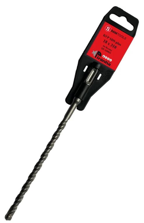

Бур по бетону ООО САМ SAMC-008418310 SDS-plus 18х310 PIRANHA QUADRO, SAMC-008418310