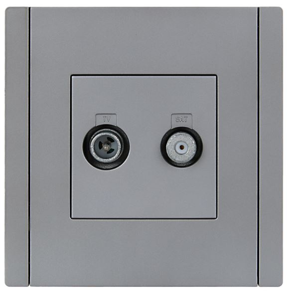 

Розетка телевизионная IEK FP-AF20-O-K46 FORTE&PIANO TV+SAT FP538 сталь, FP-AF20-O-K46