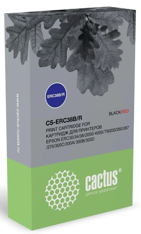 

Картридж Cactus CS-ERC38B/R черный/красный для Epson ERC 30/34/38, ut2000/4000, CS-ERC38B/R