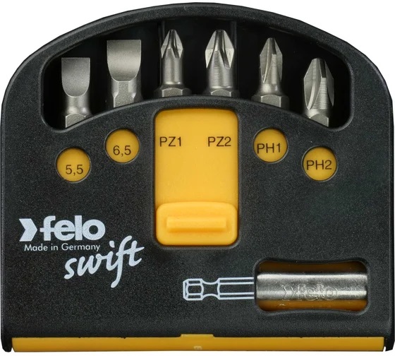 

Набор бит Felo 02060116 SL/PZ/PH Industrial с держателем бит в кейсе Swift, 7 шт, 02060116