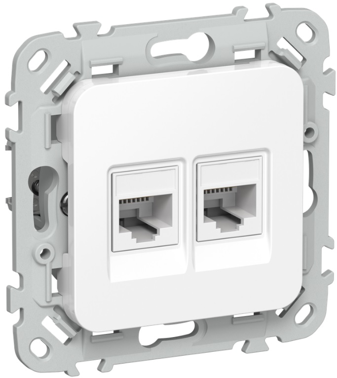 

Розетка IEK FI-KT22-1-K01 FLITE категория 5Е/3 UTP РКТ5е/3-2-0-ФлБ белый, FI-KT22-1-K01