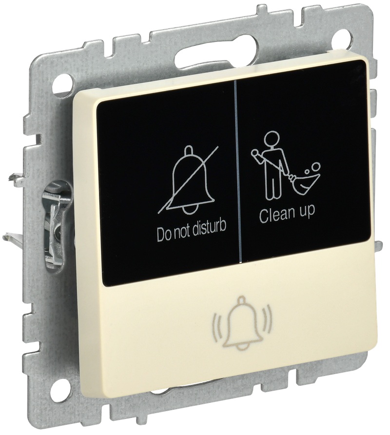 

Кнопка звонка IEK BR-V14-2-10-K10 BRITE с индикацией для отелей 10А ВС10-1-9-БрКр Бежевый, BR-V14-2-10-K10