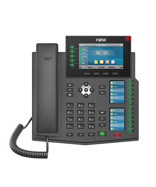 

Телефон VoiceIP Fanvil X6U 20 линий SIP, 2х10/100/1000, осн. цветной дисплей 480x272, записная нкига на 2000, IPv6. 60 клавиш быстрого набора, POE, X6U