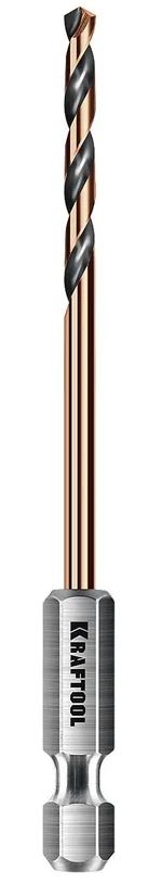 

Сверло Kraftool Impact Ready 29652-2.5 Kraftool НЕХ-1/4, d 2.5x69мм., по металлу для винтовёртов и шуруповертов, Impact Ready