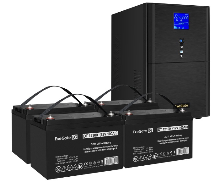 

Комплект Exegate SineTower SZ-5000.LCD.AVR.2SH.1C13.T.RJ.USB EX296896RUS ИБП EX295991RUS + батарея 100Aч EX282985RUS 4шт (инвертор, синус, для котла), SineTower SZ-5000.LCD.AVR.2SH.1C13.T.RJ.USB