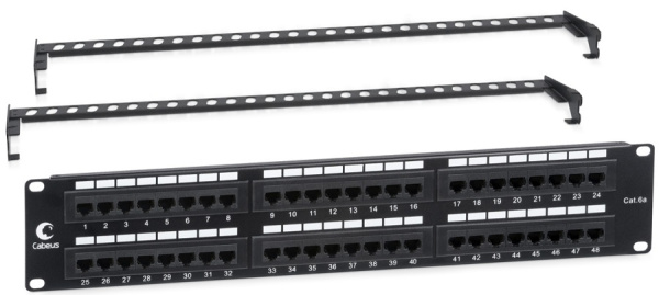 Изображение товара Патч-панель Cabeus PL-48-Cat.6A-Dual 48 портов Ethernet 2U
