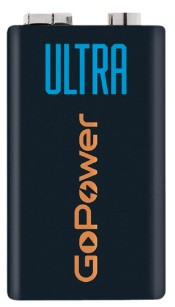 

Батарейка GoPower ULTRA Крона 6LR61 00-00026400 BL1 Alkaline 9V (1/10/240) (1 шт.), ULTRA Крона 6LR61