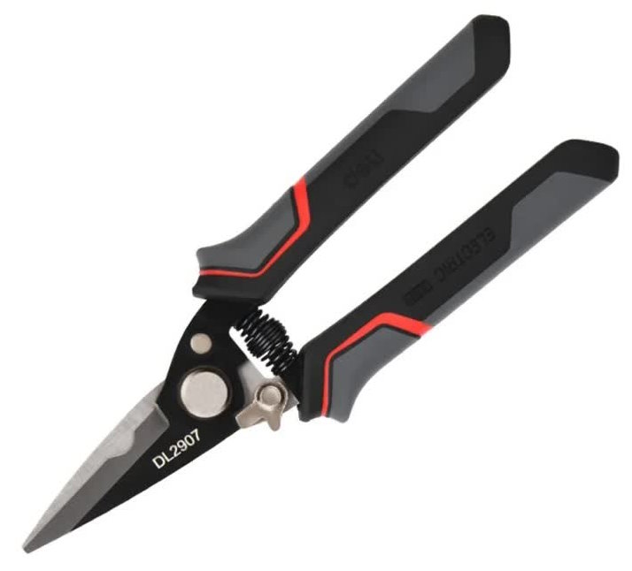 

Ножницы Deli DL2907 универсальные строительные нержавеющая сталь с твердостью 48-52HRC, прорезиненная рукоятка, DL2907