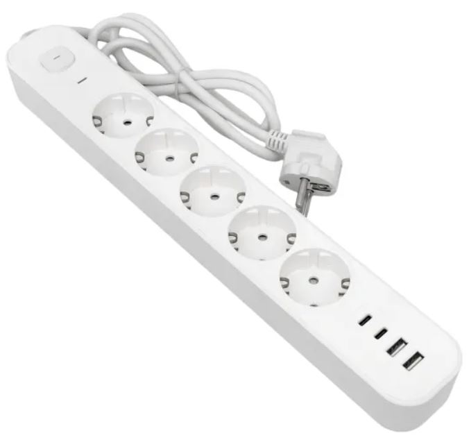 

Удлинитель EKF UBA-LUX-503-TC LUX 5 гнезд 2USB 2,4А+2type-C 3 метра 1,5мм2, UBA-LUX-503-TC