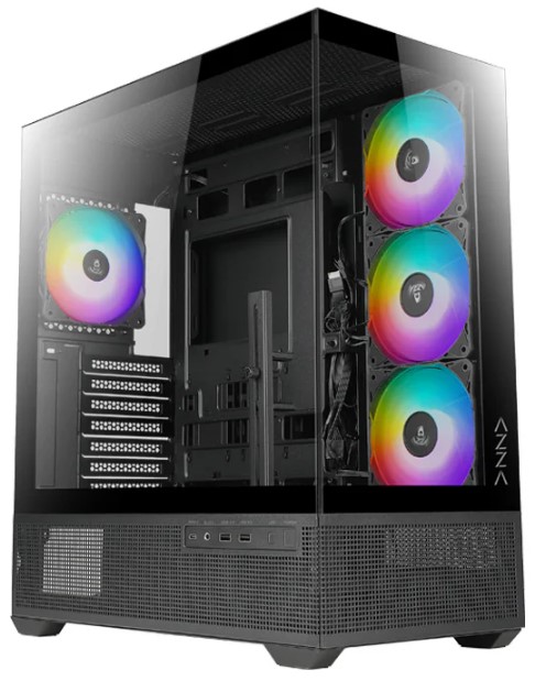 

Корпус ATX Azza TIARA без БП, боковая панель из закалённого стекла, 2*USB 3.0, USB 3.1, TIARA
