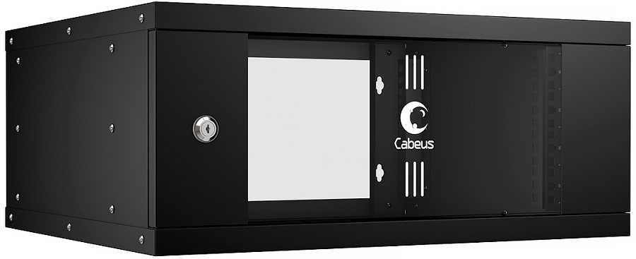 

Шкаф настенный 19", 4U Cabeus WSC-05D-4U55/45-BK серия LIGHT разборный, дверь стекло, цвет черный, WSC-05D-4U55/45-BK
