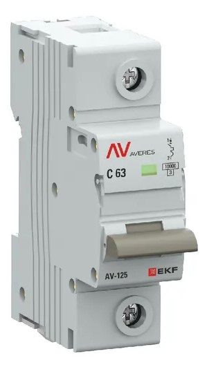

Автоматический выключатель EKF mcb125-1-63D-av AV-125 1P 63A (D) 10kA AVERES, mcb125-1-63D-av