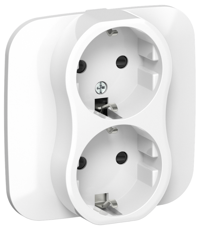 

Розетка двухместная с заземлением IEK FI-R24A-16-K01 FLITE с защитными шторками 16А РСш12-0-А-ФлБ белый, FI-R24A-16-K01