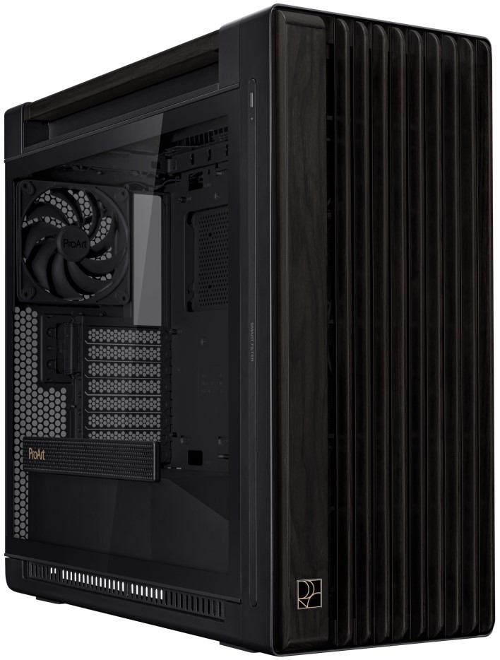 

Корпус eATX ASUS PROART PA602 WOOD TG PWM BLACK 90DC00J0-B09010 без БП, боковая панель из закалённого стекла, 2*USB 3.2, USB Type-C, PROART PA602 WOOD TG PWM BLACK