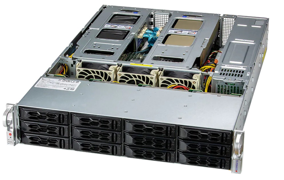 

Серверная платформа 2U Supermicro SYS-620C-TN12R (2*LGA4189, C621A, 116*DDR4 (3200), 12*3.5" HS NVMe/SATA/SAS, 2*M.2, 6*PCIE, IPMI lan, VGA, COM, 2*US, SYS-620C-TN12R