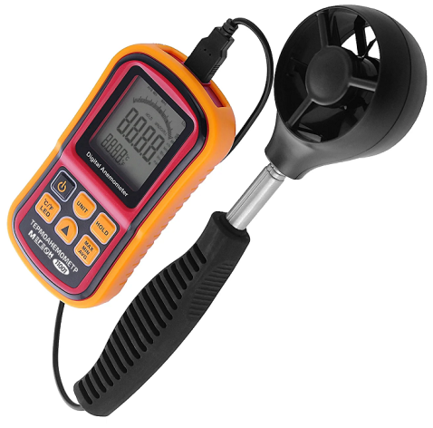 Изображение товара Анемометр МЕГЕОН 11001 с высокой чувствительностью и телескопической рукояткой