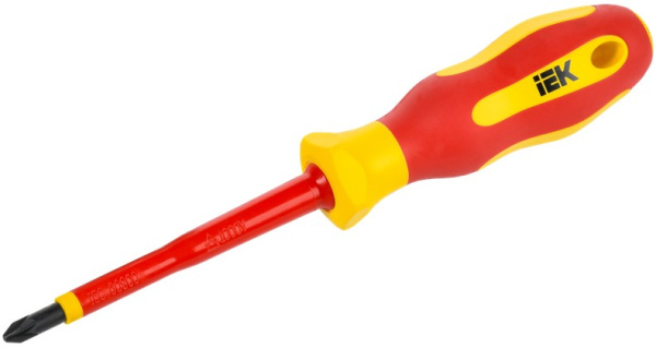Изображение товара Отвертка IEK A2L5-SC30-T2-PZ-20-100 с PZ2, диэлектрическим покрытием и длиной 100 мм