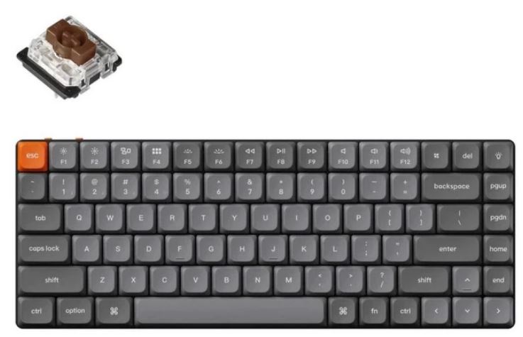 

Клавиатура Wireless Keychron K3 Max K3M-H3 QMK, 84 клавиши, RGB-подсветка, Gateron Brown Switch, K3 Max