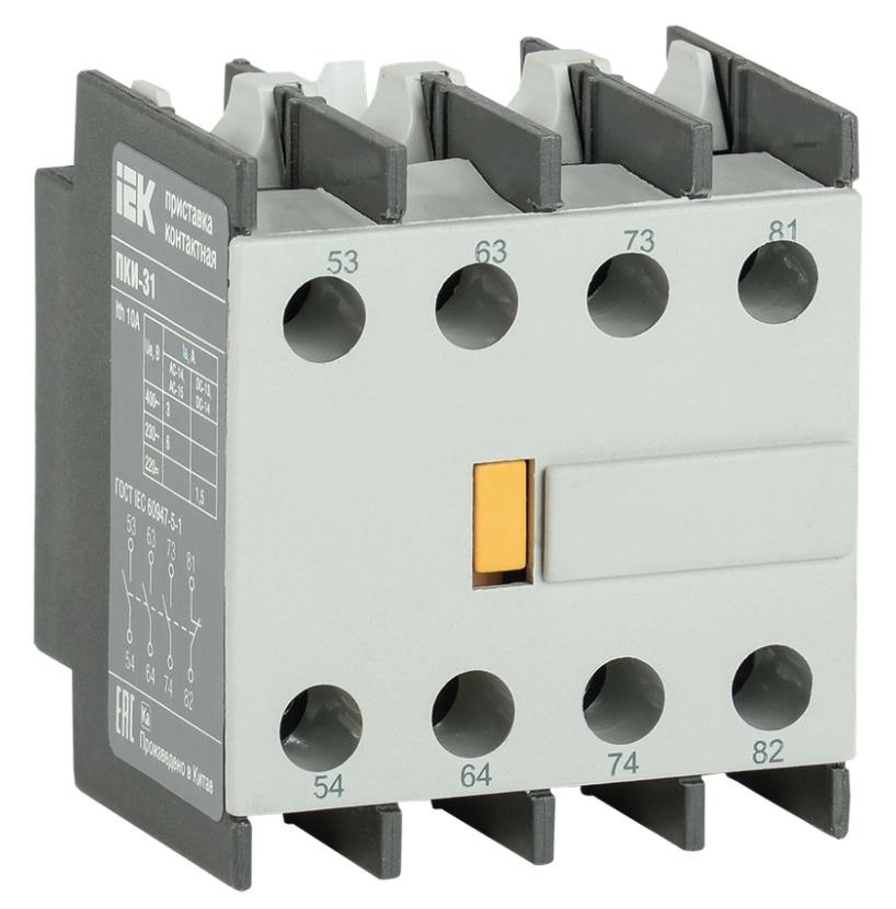 

Приставка IEK KPK10-31 ПКИ-31 дополнительные контакты 3NO+1NC, KPK10-31