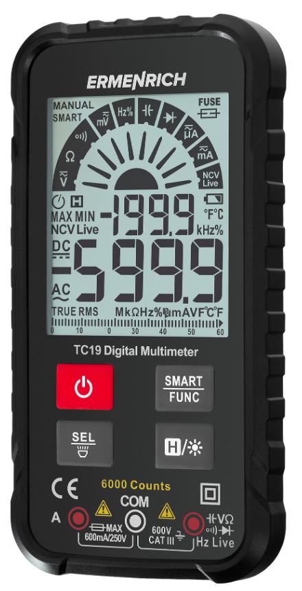 

Мультиметр цифровой Ermenrich 82984 Zing TC19, 82984