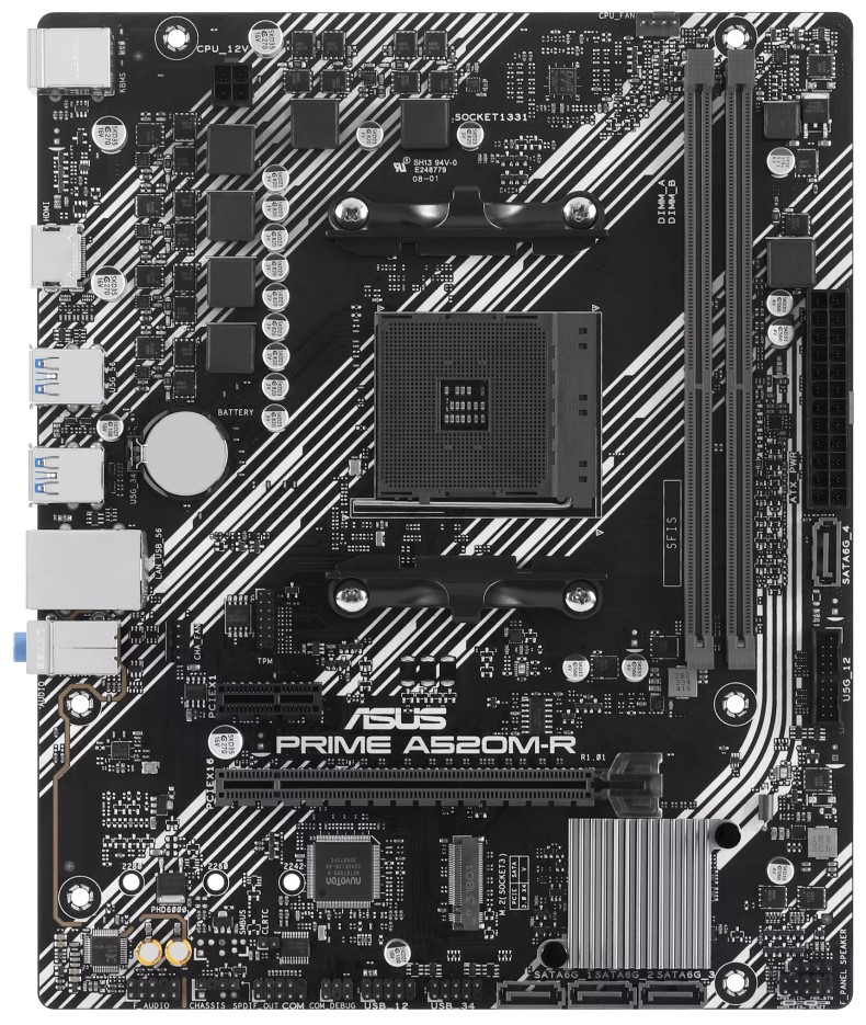 

Материнская плата mATX ASUS PRIME A520M-R 90MB1H60-M0EAY0 (AM4, AMD A520, 2*DDR4 (5100), 4*SATA 6G RAID, M.2, 2*PCIE, Glan, HDMI, 4*USB 3.2, 2*USB 2.0, PRIME A520M-R