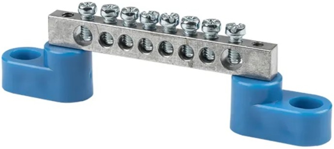 

Шина EKF sn1-63-08-2 "0" N (6x9мм) 8 отв. цинк 2 синих угловых изолятора, sn1-63-08-2