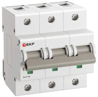

Автоматический выключатель EKF mcb47125-3-63C ВА 47-125 3P 63А (C) 15кА PROxima, mcb47125-3-63C