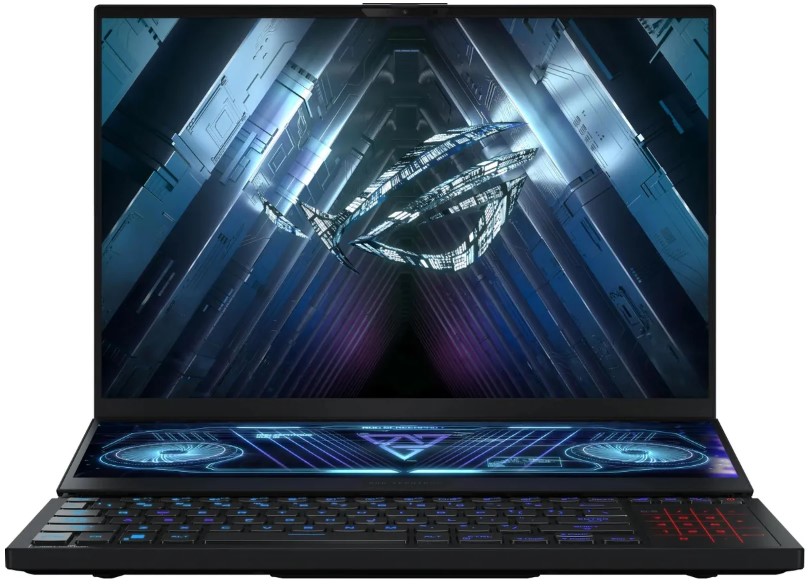 

Ноутбук ASUS ROG Zephyrus Duo 16 2023 GX650PY 90NR0BI1-M004V0 Ryzen 9 7945HX/32GB/2TB SSD/RTX 4090 16GB/16" WQXGA IPS/WiFi/BT/cam/Win11Home/black, ROG Zephyrus Duo 16 2023 GX650PY