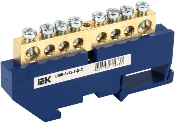 

Шина IEK YNN10-812-8D-K07 ШНИ-8х12-8-Д-С нулевая на DIN-изолятор, YNN10-812-8D-K07