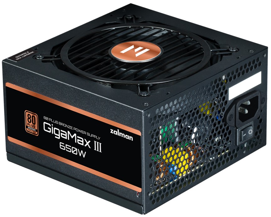 

Блок питания ATX Zalman ZM650-GV3 650W GigaMax III (Ver 3.0, APFC, 80+ BRONZE , fan 12cm) Ret, ZM650-GV3