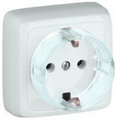 Изображение товара Розетка с заземлением HEGEL РА16-173 белая 16А накладная стандарт
