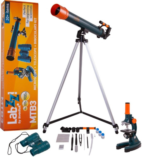 Изображение товара Набор оптических приборов Levenhuk LabZZ MTВ3 для детей микроскоп телескоп бинокль