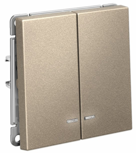 Изображение товара Двухклавишный выключатель с подсветкой Systeme Electric GAL000553S