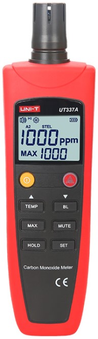 

Детектор UNI-T UT337A СО газа , 0~1000ppm, аудио и визуальное оповещение, Да
