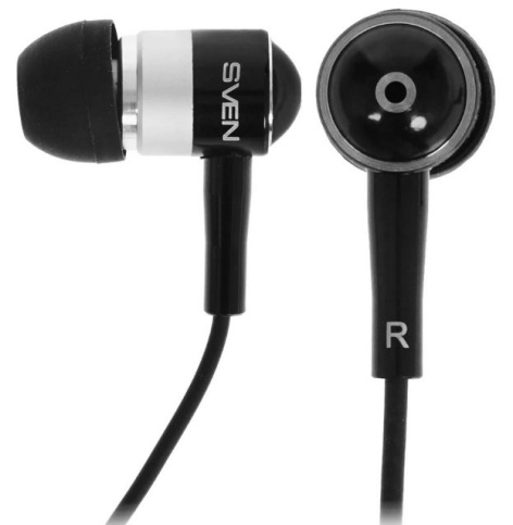 Изображение товара Наушники Sven E-10 BK внутриканальные проводные Черный High Quality