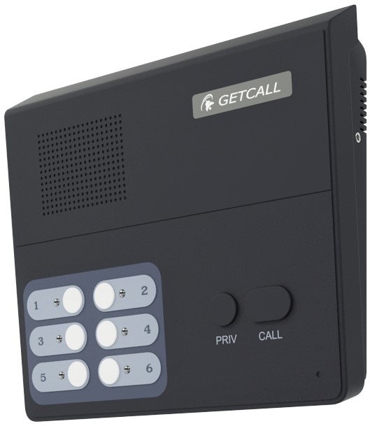 Пульт GETCALL GC-3006DG (6 аб.) на 6 абонентов и 6 точек контроля (с помощью внешнего сухого контакта), микрофон на стойке, громкая связь, автоматичес