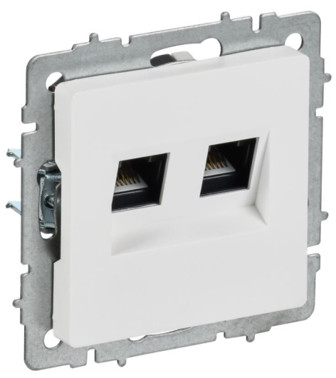 Изображение товара IEK BR-K20-1-K91 двойная компьютерная розетка BRITE скрытая установка