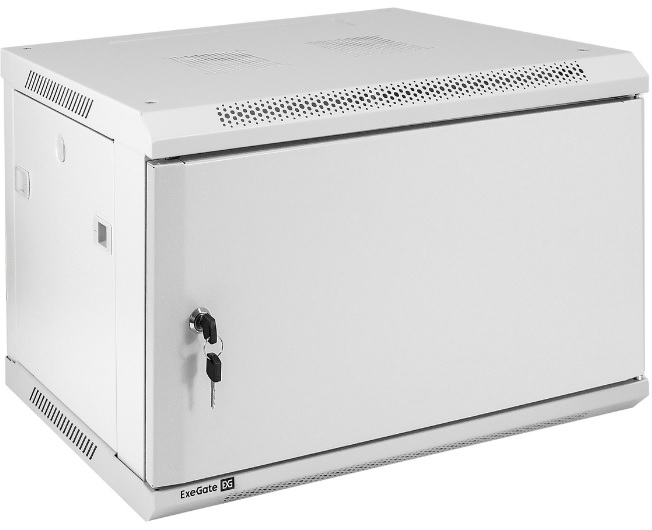 

Шкаф настенный 19", 6U Exegate EC-WM-6U.450.M.GREY EX298611RUS телекоммуникационный (19", 6U, 600x450x370mm (ШхГхВ), передняя дверь металл, съемные бо, EC-WM-6U.450.M.GREY