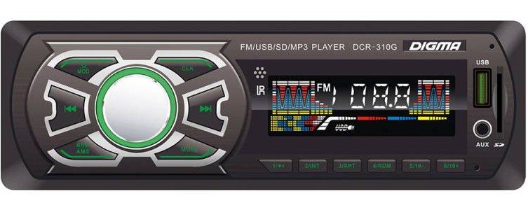 

Автомагнитола Digma DCR-310G 1DIN 4x45Вт, DCR-310G