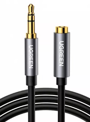 

Кабель UGREEN AV118 10592_ 3.5mm Male to 3.5mm Female Extension Cable. Длина: 1м. Цвет: черный/серый, AV118