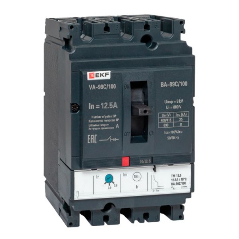 Изображение товара Автоматический выключатель EKF MCCB99C-100-12.5 литой корпус