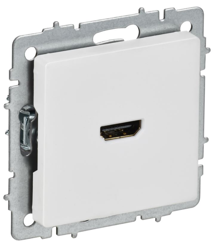 

Розетка HDMI IEK BR-H10-K91 BRITE РHDMI-0-БрАБ арктический белый, BR-H10-K91