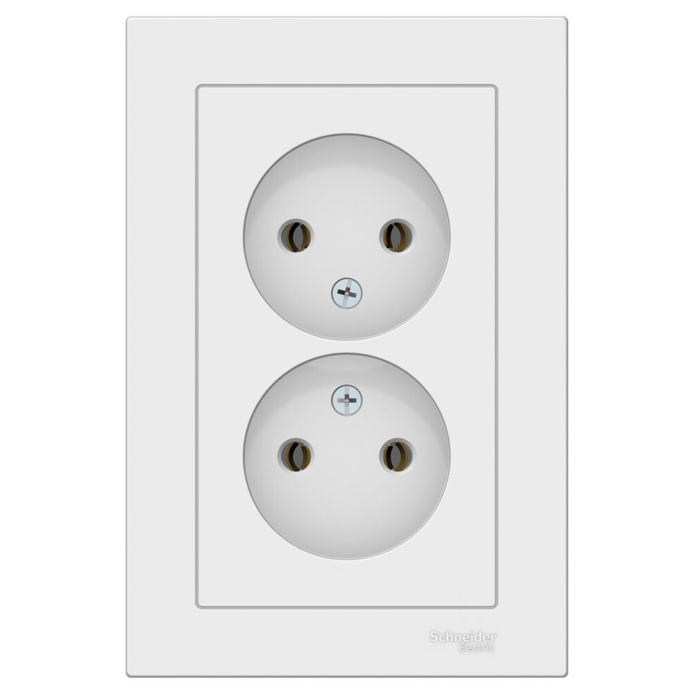 

Розетка двухместная без заземления Systeme Electric ATN001320 AtlasDesign 16А, в сборе, лотос, ATN001320