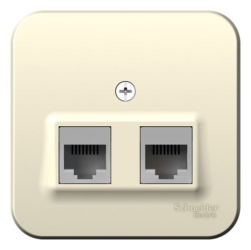 

Розетка Schneider Electric BLNIA045452 2-ая компьютерная RJ45, кат.5E, изолир. пластина Молочная наруж, BLNIA045452